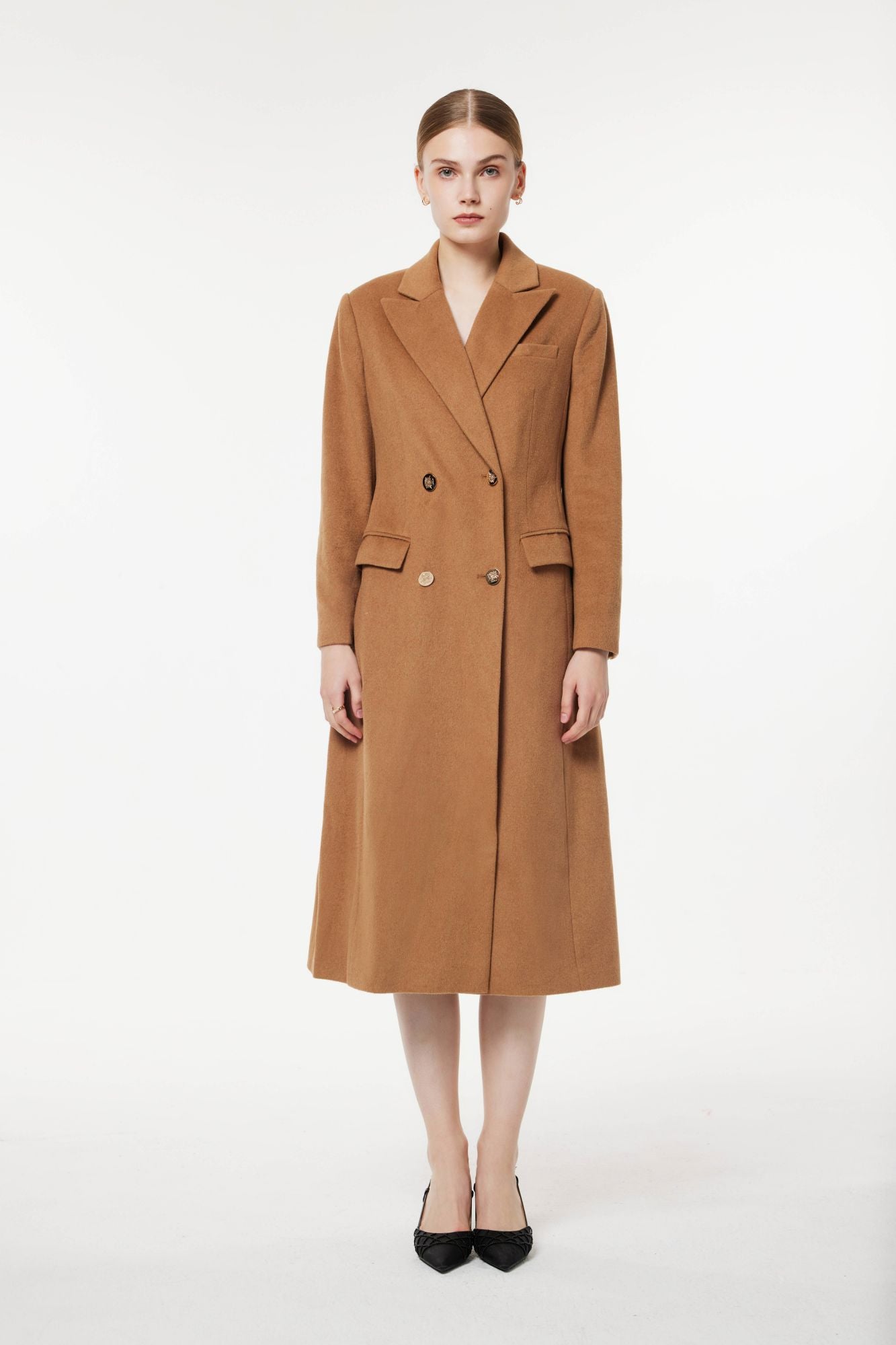 PM WOOLEN KNIT COAT DOUBLE BREASTED