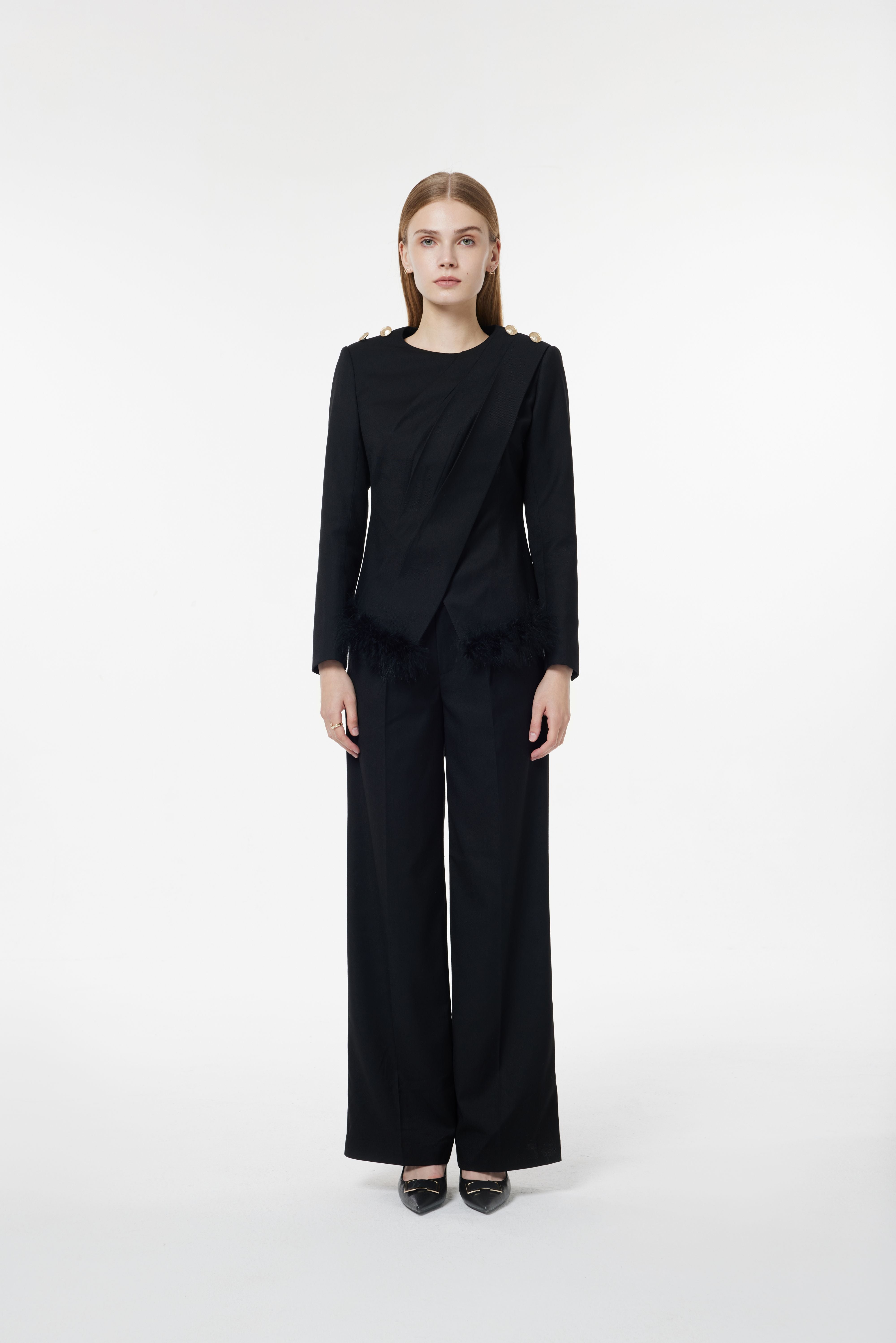 PM HEM SPLICED FEATHER JACKET PANTS