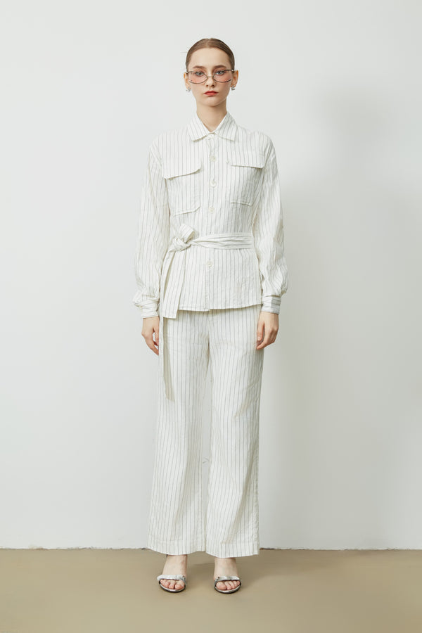 LINEN STRIPED TOP PANTS