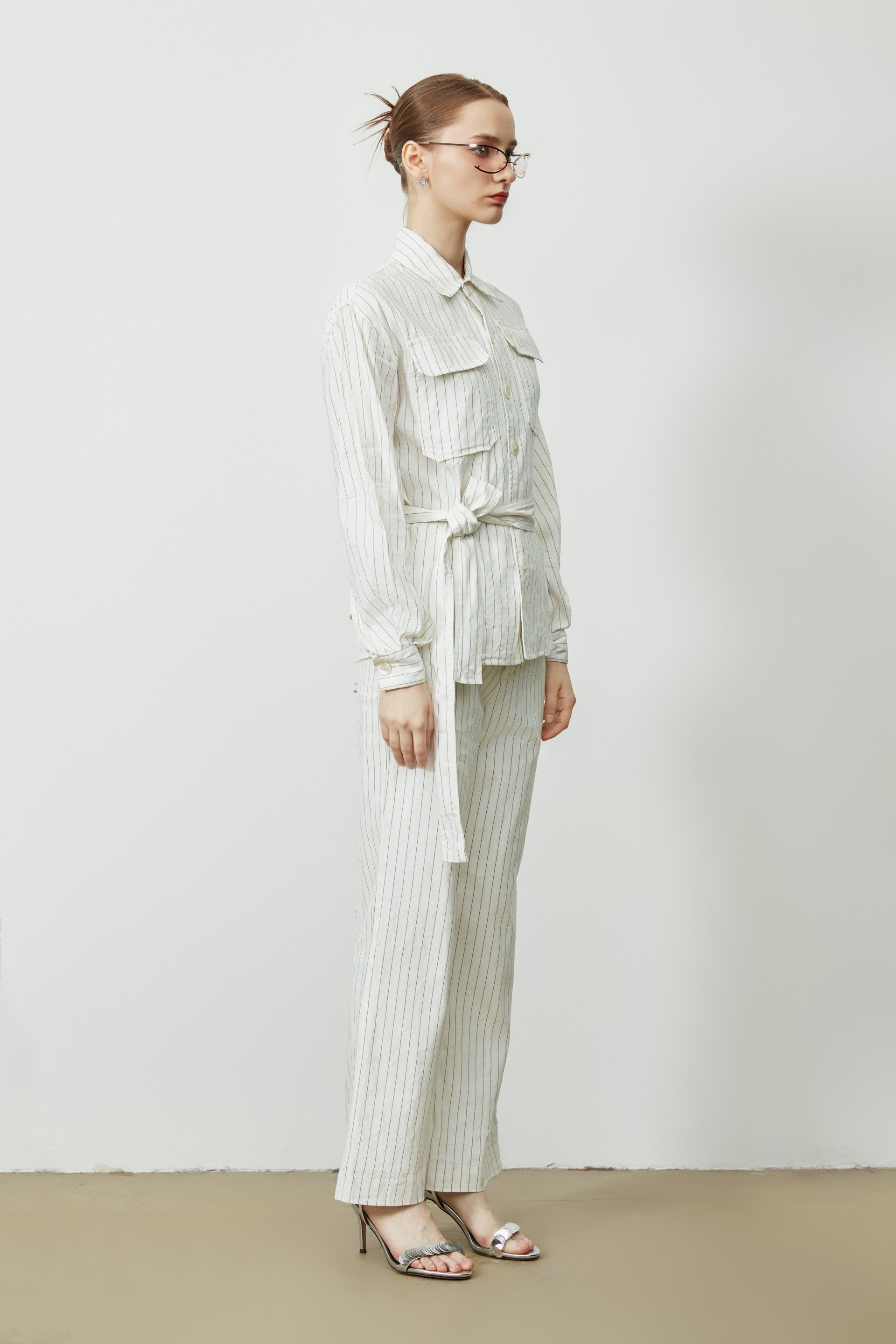 LINEN STRIPED TOP PANTS