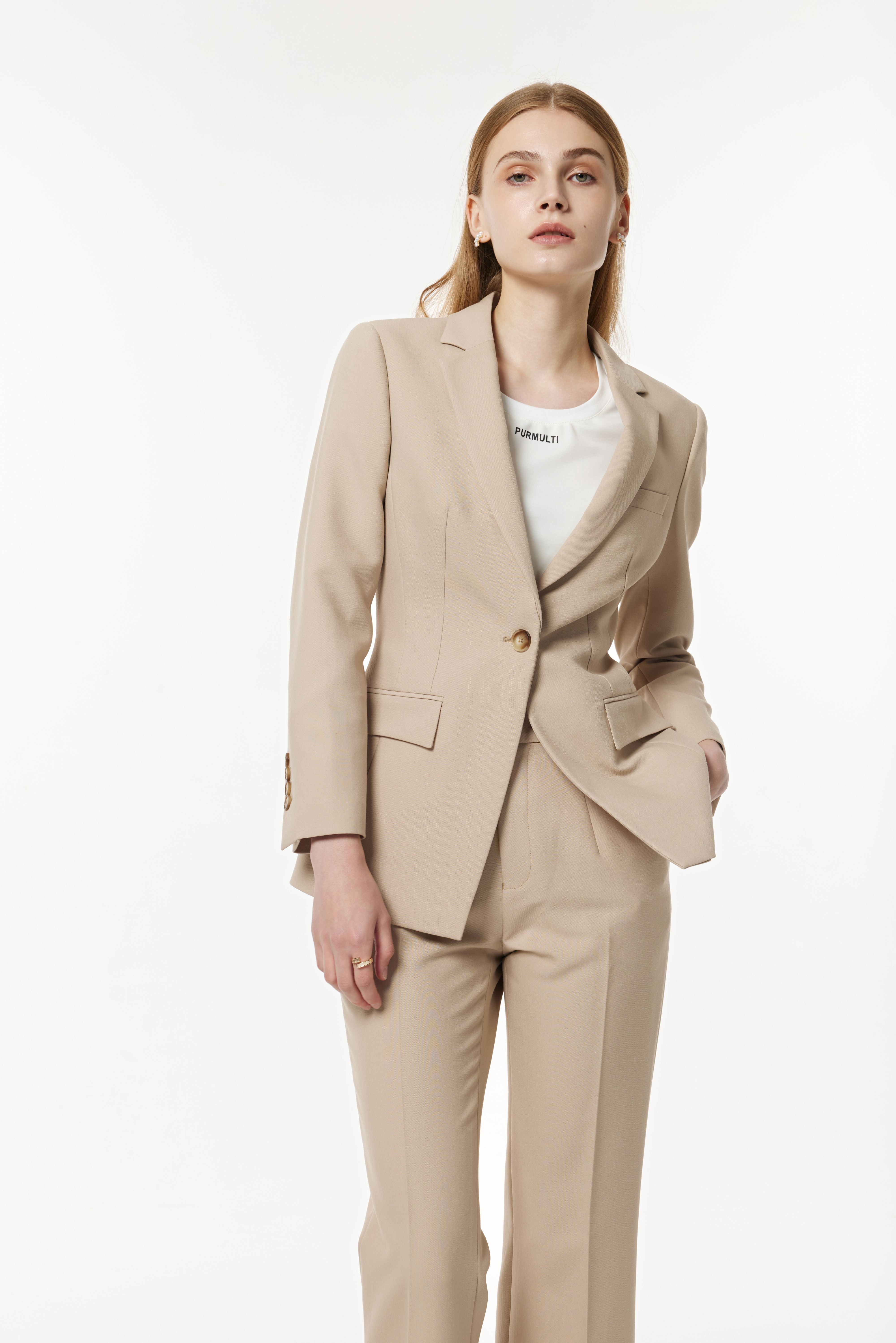 PM CAMEL COLORED BLAZER PANTS