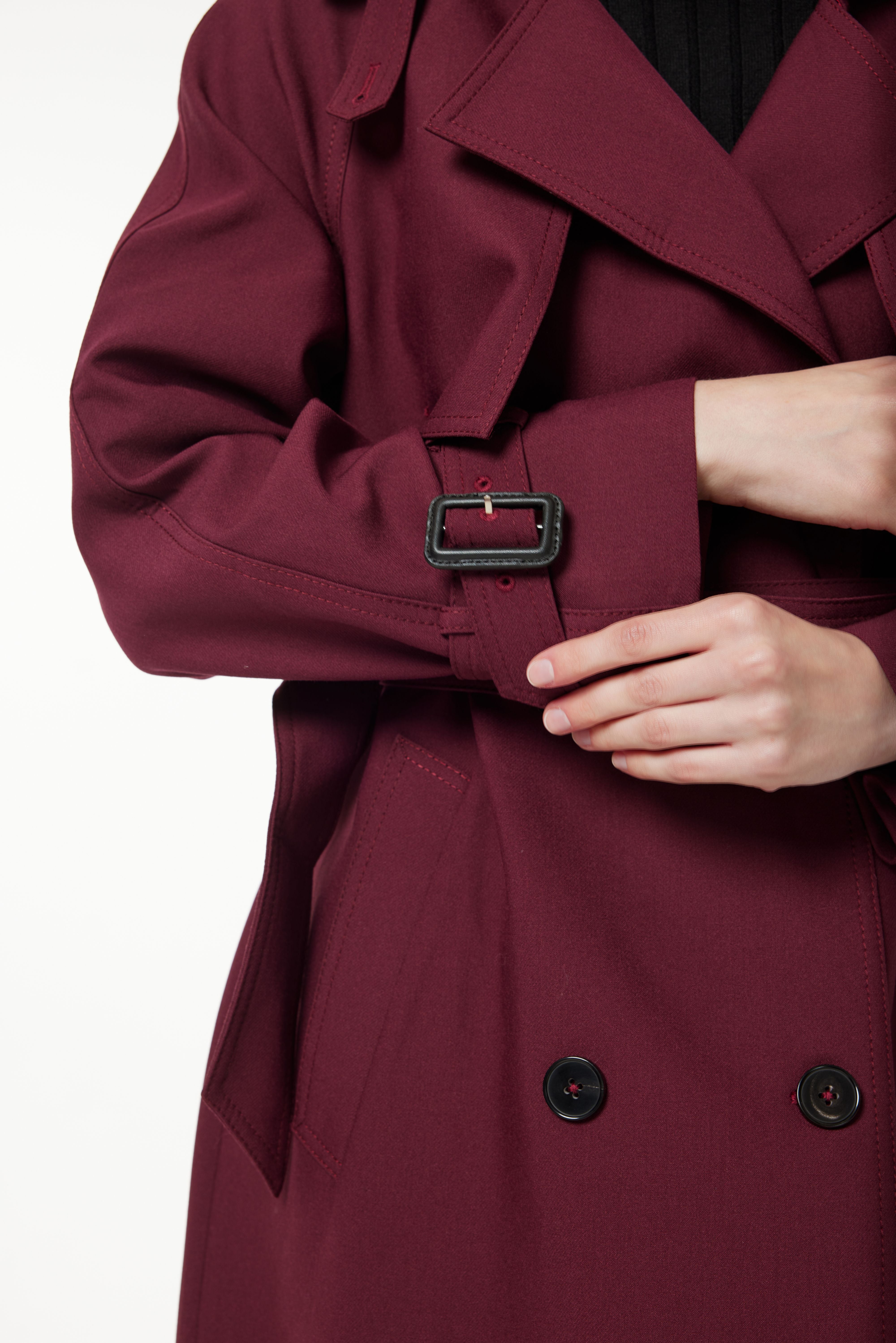 PM BURGUNDY RED TRENCH COAT