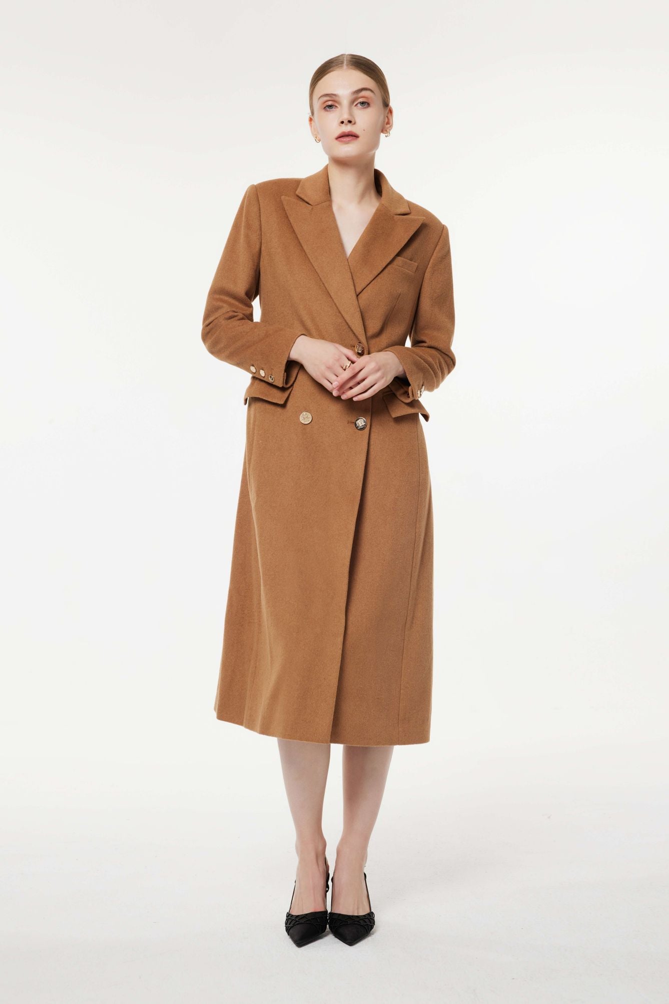 PM WOOLEN KNIT COAT DOUBLE BREASTED