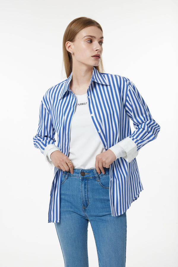 PM SKY BLUE STRIPED SHIRT