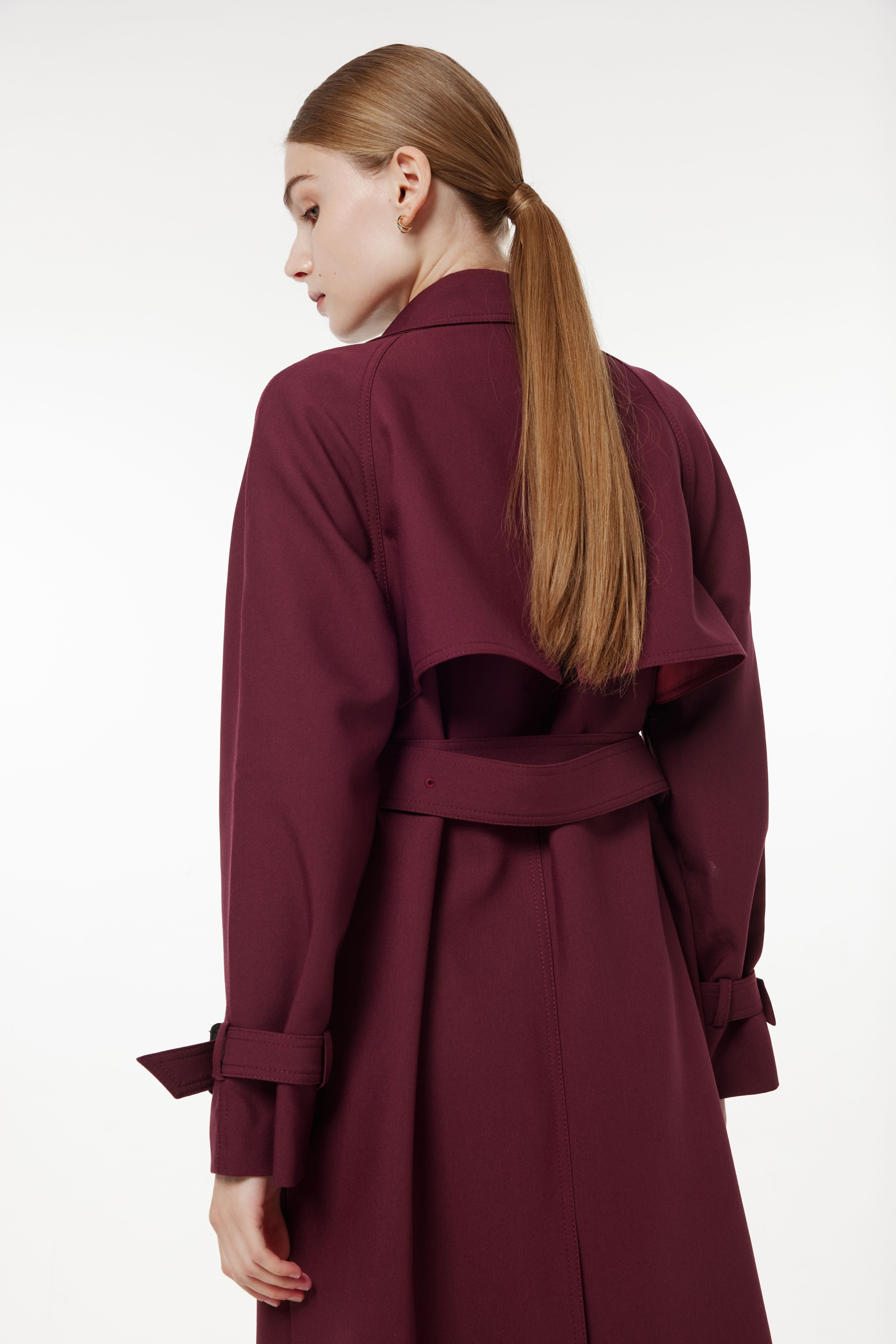 PM BURGUNDY RED TRENCH COAT