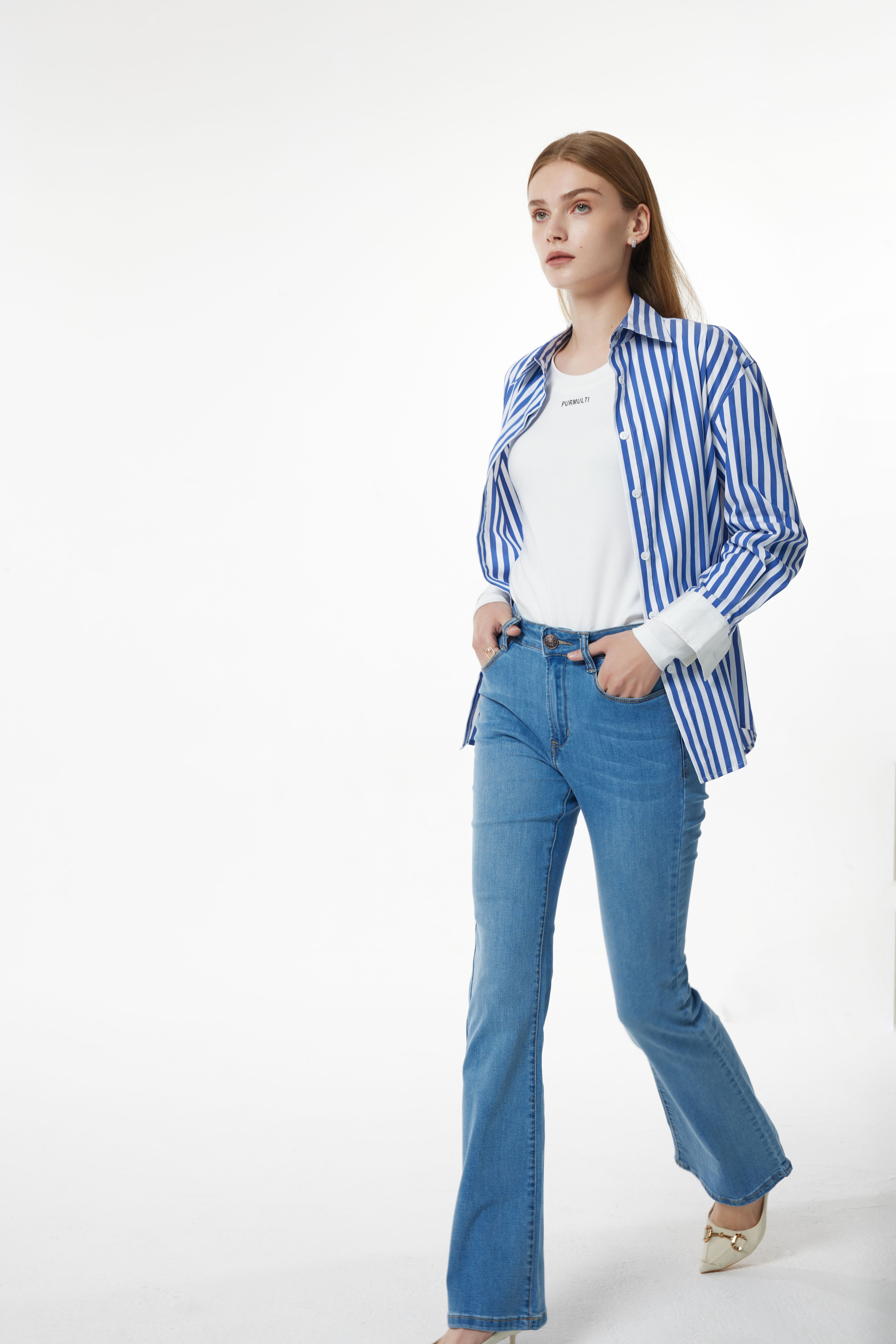 PM SKY BLUE STRIPED SHIRT