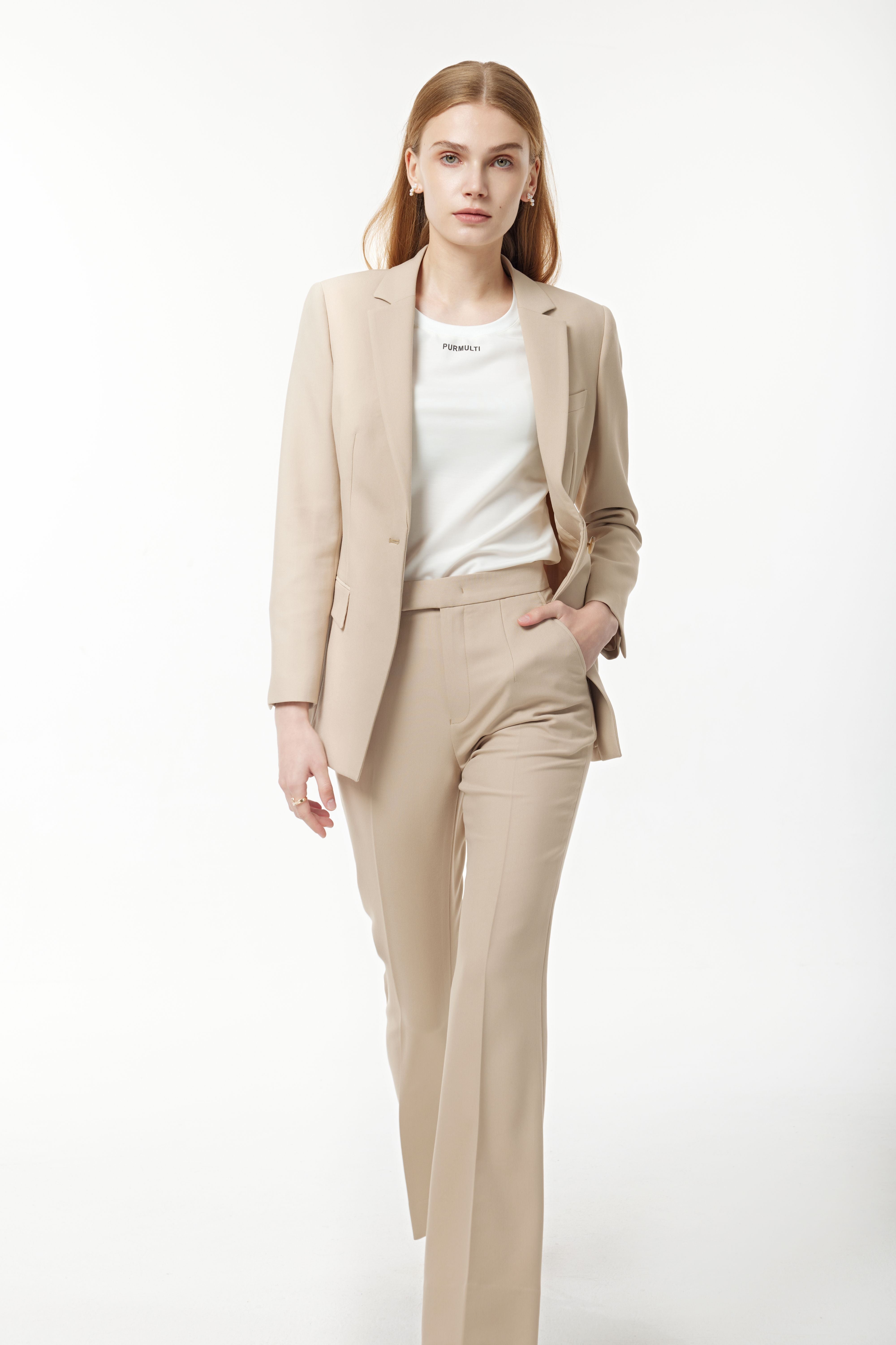 PM CAMEL COLORED BLAZER PANTS