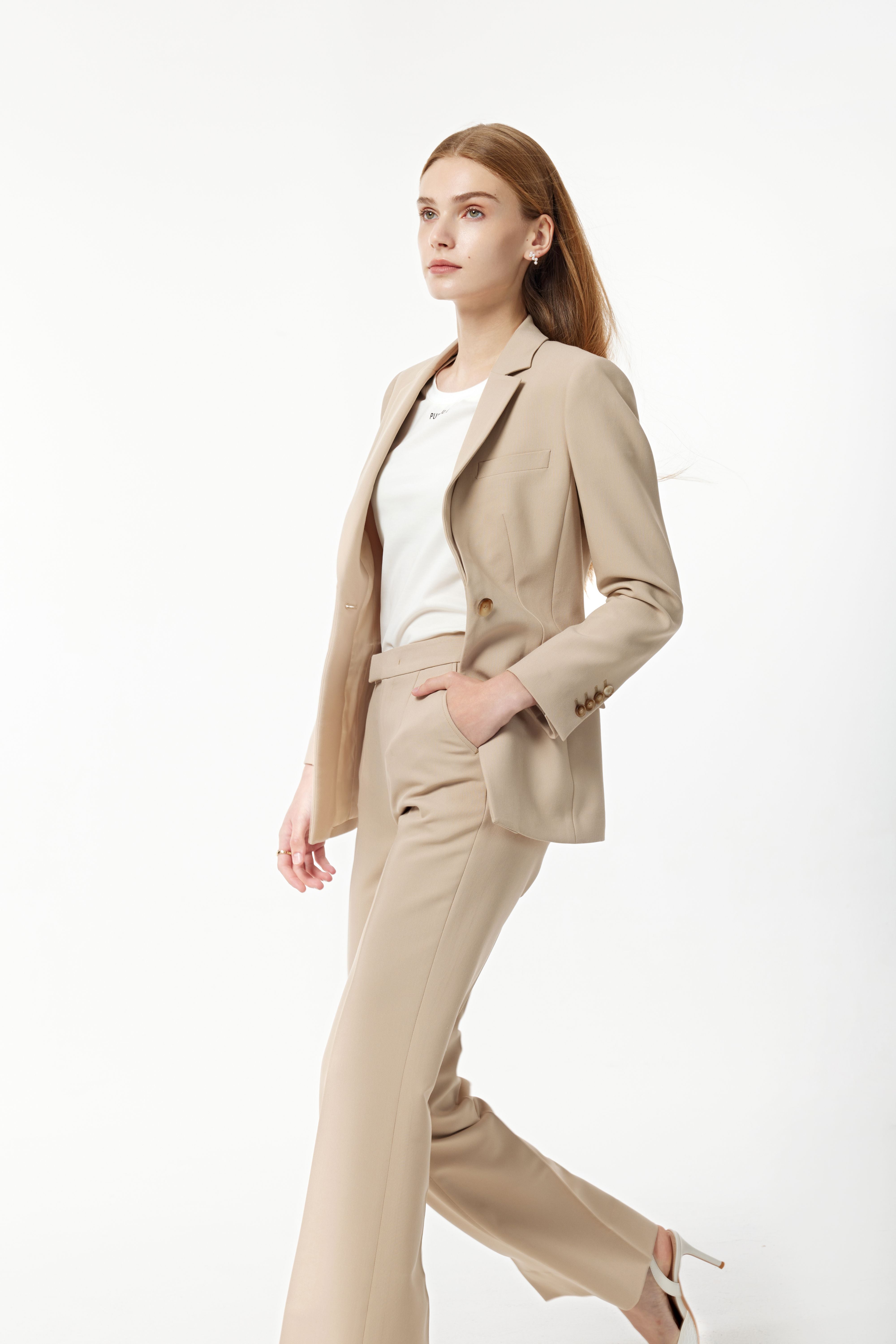 PM CAMEL COLORED BLAZER PANTS